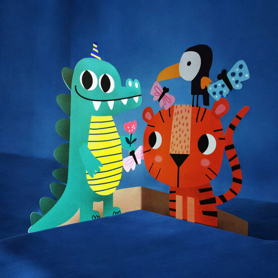 WB003 laser gesneden kaart Aww! so cute! - krokodil