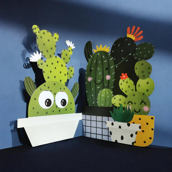 WB004 laser gesneden kaart Aww! so cute! - cactus
