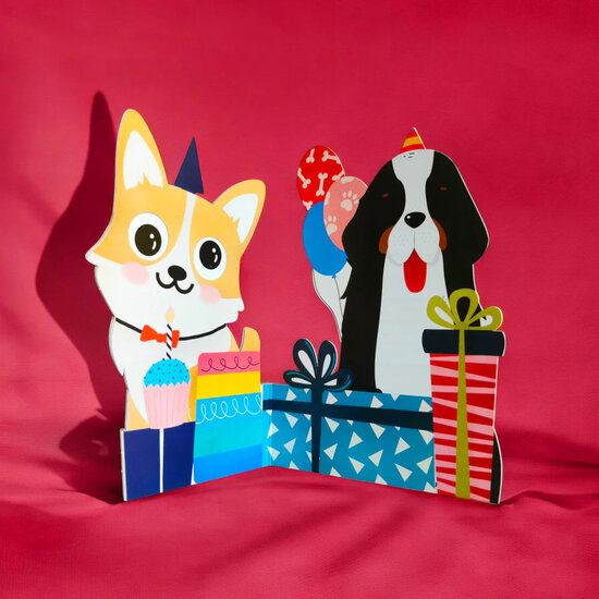 WB005 laser gesneden kaart Aww! so cute! - honden