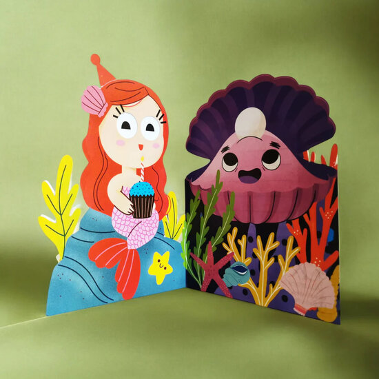 WB007 laser gesneden kaart Aww! so cute! - zeemeermin