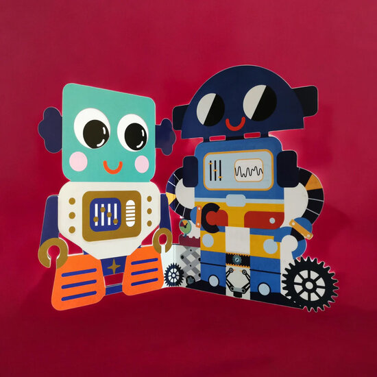 WB009 laser gesneden kaart Aww! so cute! - robot