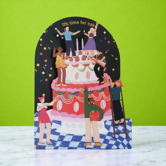 AL268 Laser uitgesneden wenskaart - time for cake
