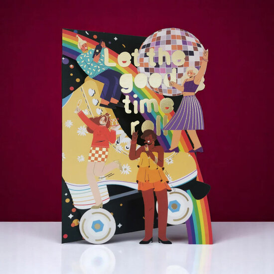 AL269 Laser uitgesneden wenskaart - let the good time roll