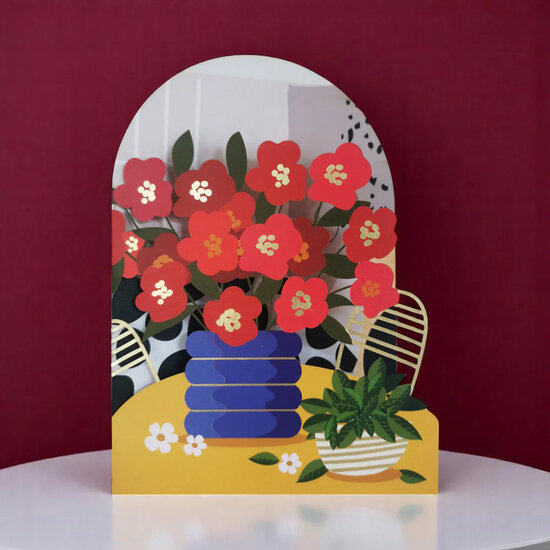 AL274 Laser uitgesneden wenskaart - bloemen