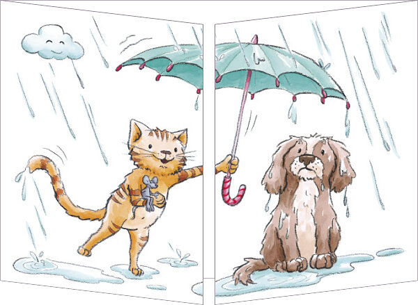 CT373 Cache-Cache uitklapbare kaart - na regen komt zonneschijn