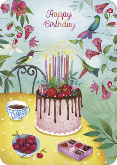 C133 Mila ansichtkaart - happy birthday taart