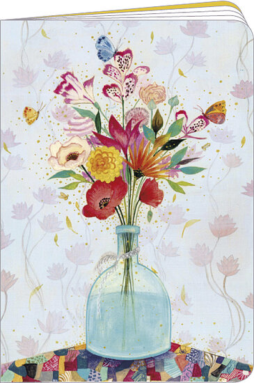 KOL076 Schrift van Jehanne Weyman - bloemen op vaas (10,5 x 15 cm)