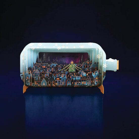 XMIB127 Message in a Bottle kerstkaart - kerstnacht