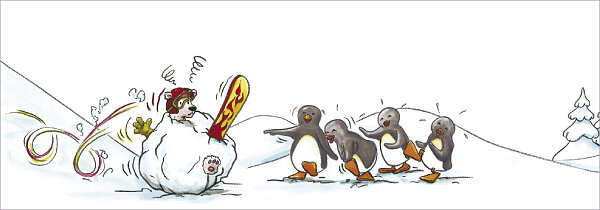 kerst CT218 Cache-Cache uitklapbare kerstkaart - pinguins