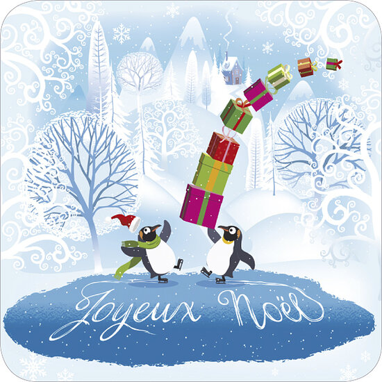 kBA658 R&eacute;my Tornoir kerstkaart - pinguins