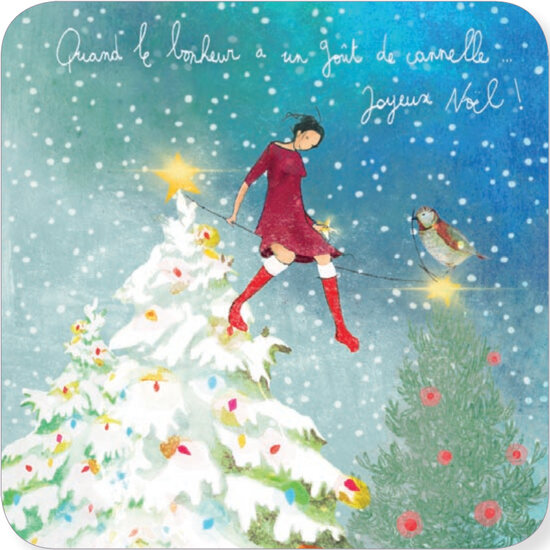 kBA674 Anne-Sophie Rutsaert kerstkaart - kerstbomen