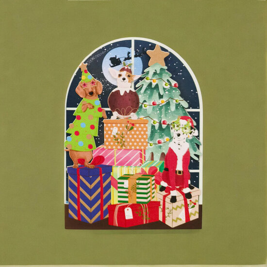 cms051 lasergesneden kerstkaart - kersthonden