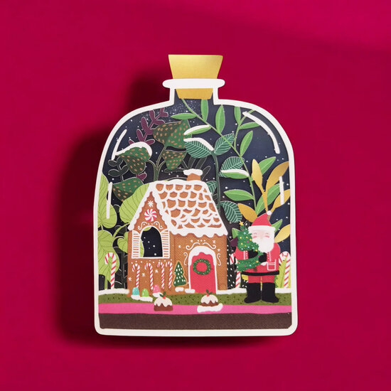 cms052 lasergesneden kerstkaart - koekhuisje
