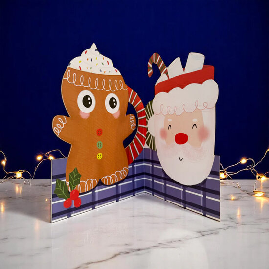 XWB002 laser gesneden kerstkaart Aww! so cute! - peperkoek mannetje