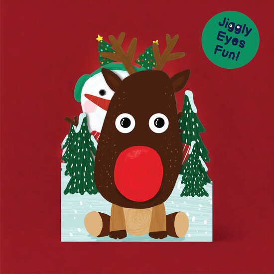 XWB003 laser gesneden kerstkaart Aww! so cute! - rendier