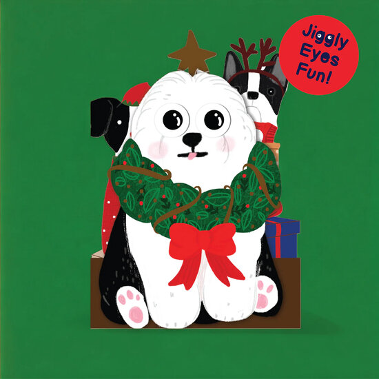 XWB005 laser gesneden kerstkaart Aww! so cute! - hond