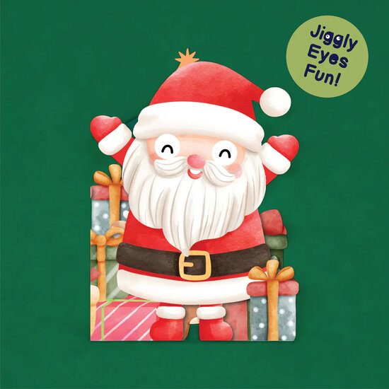 XWB007 laser gesneden kerstkaart Aww! so cute! - kerstman