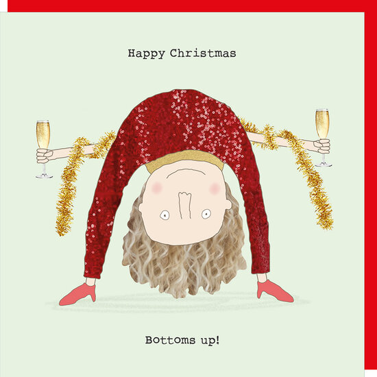 xGF109 &ndash; Rosie made a thing kerstkaart - bottoms up