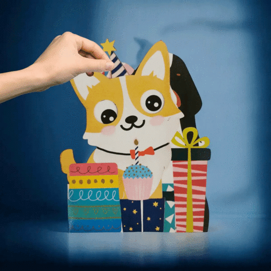 WB005 laser gesneden kaart Aww! so cute! - honden