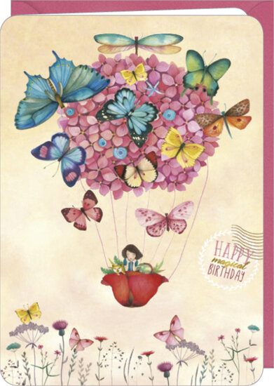 DO029 - wenskaart Mila &quot;Butterflies&quot; - happy birthday