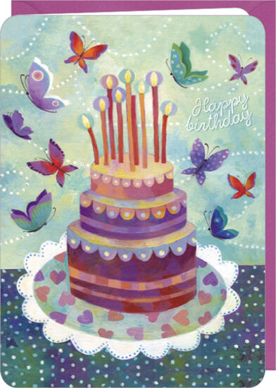 DO038 - wenskaart Blanz &quot;Butterflies&quot; - happy birthday