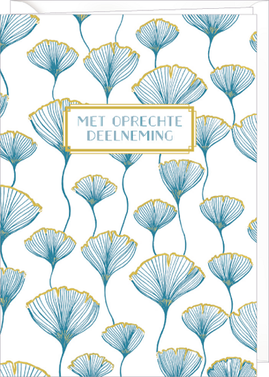D162 - wenskaart Jehanne Weyman - met oprechte deelneming - blauw