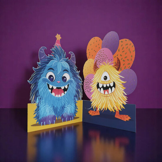 WB012 laser gesneden kaart Aww! so cute! - monster