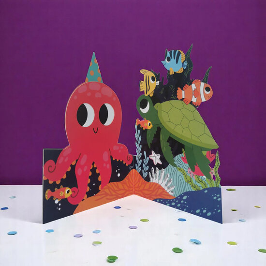 WB016 laser gesneden kaart Aww! so cute! - inktvis
