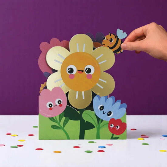 WB018 laser gesneden kaart Aww! so cute! - bloemen