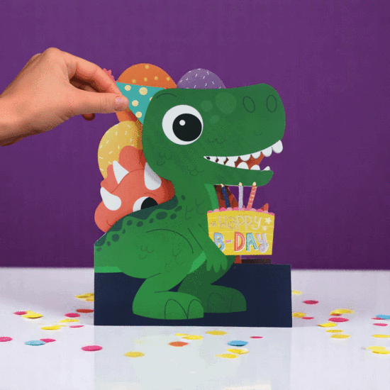 WB014 laser gesneden kaart Aww! so cute! - dinosaurus