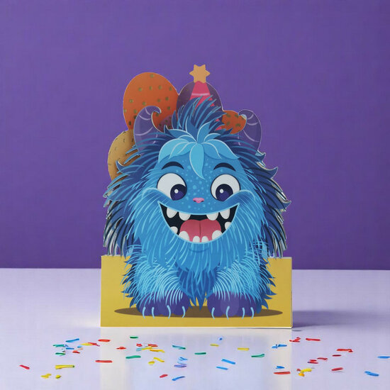 WB012 laser gesneden kaart Aww! so cute! - monster