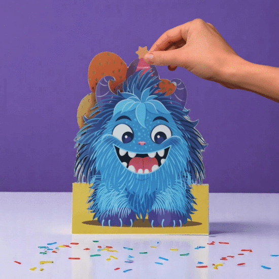 WB012 laser gesneden kaart Aww! so cute! - monster