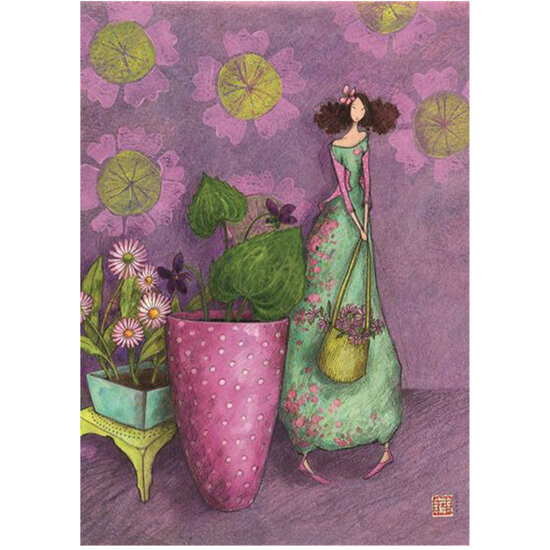 sQB23294 Schrift Ga&euml;lle Boissonnard - binnentuin (15 x 21 cm)| Mano cards groothandel