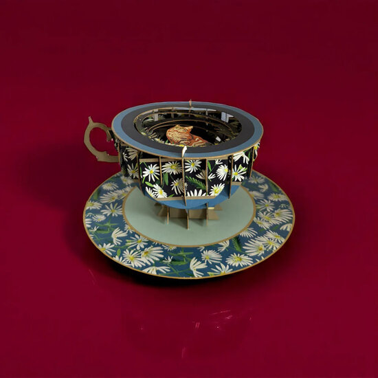 TEA003 a Cup of Tea kaart - kat| mano cards groothandel