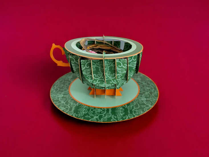TEA014 a Cup of Tea kaart - lezen in het bos | mano cards groothandel