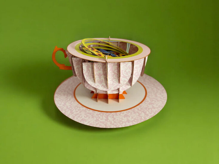 TEA015 a Cup of Tea kaart - zonnebloemen | mano cards groothandel