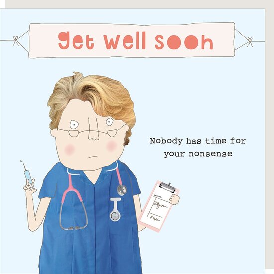 GF592 &ndash; Rosie made a thing wenskaart - get well soon | Mano cards groothandel