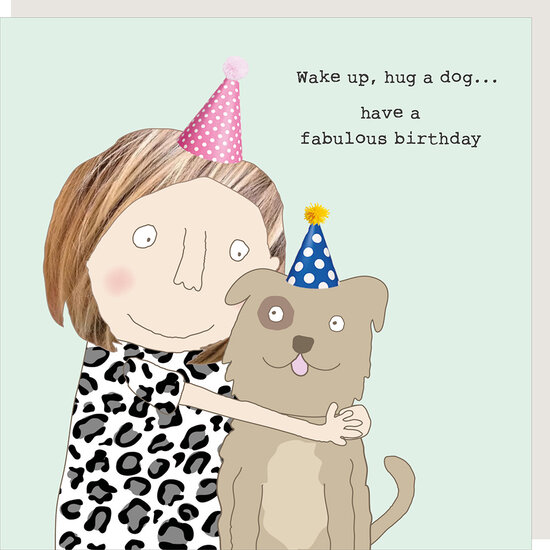 GF595 &ndash; Rosie made a thing wenskaart - hug a dog | Mano cards groothandel
