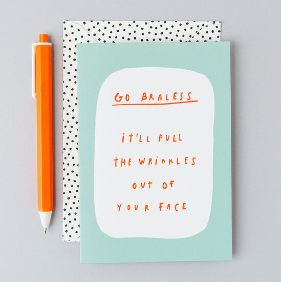 POP008 &ndash; Rosie made a thing - Pop! wenskaart - braless | Mano cards groothandel