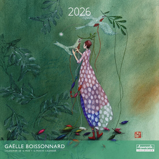 CAL24196 kalender 2025-2026 gaelle boissonnard - groen - 16 maanden