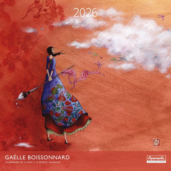 CAL24197 kalender 2025-2026 gaelle boissonnard - roodbruin - 16 maanden
