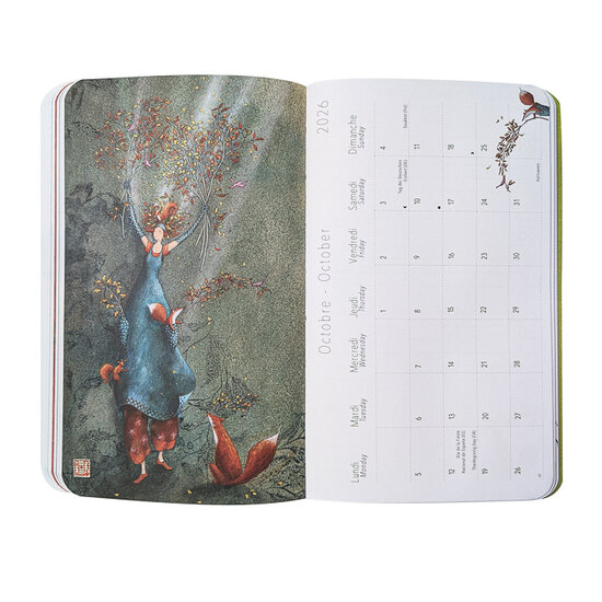 CAL24303 agenda 2026 gaelle boissonnard - 10 x 16,5 cm groen