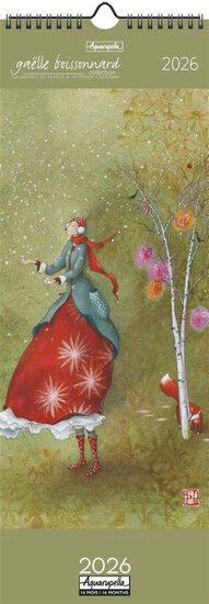 CAL24297 lange kalender 2025-2026 gaelle boissonnard - groen - 16 maanden | Mano cards groothandel