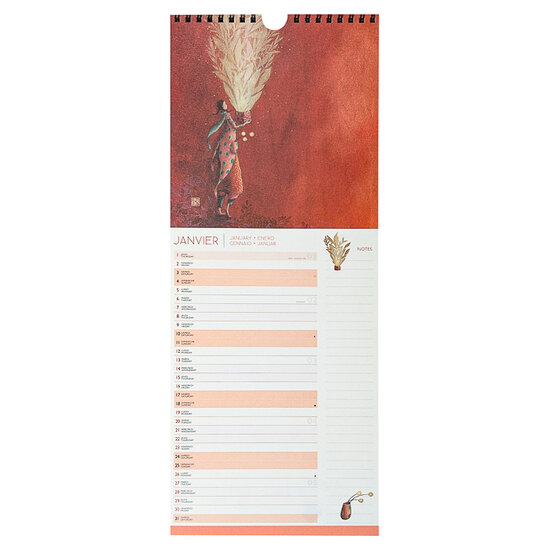 CAL24297 lange kalender 2025-2026 gaelle boissonnard - groen - 16 maanden