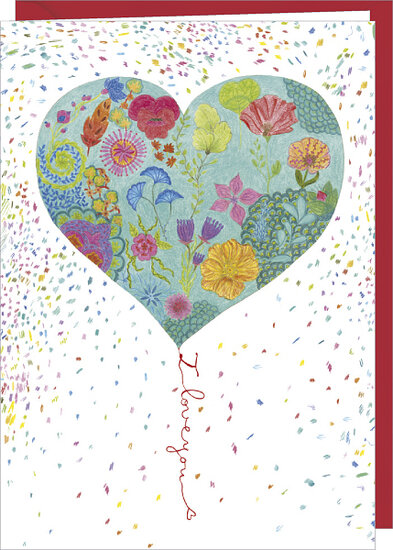D181 - wenskaart Elisa Rochelain - I love you - hartballon| Correspondances | mano cards groothandel