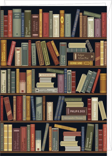 IB058 Grote kaart van M.M - de boekenkast | Mano cards groothandel