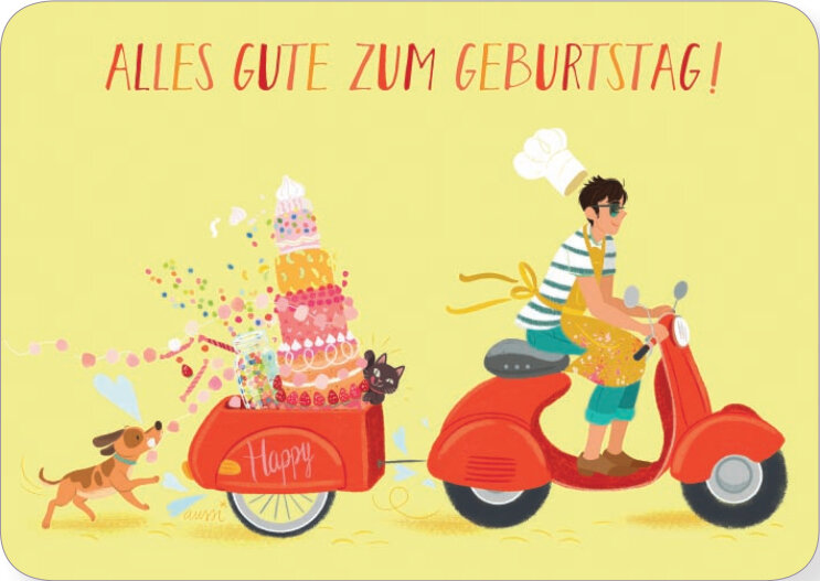 C230a Audrey Bussi ansichtkaart - alles gute zum geburtstag! | Correspondances | Mano cards groothandel