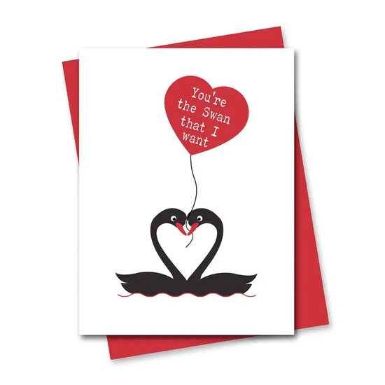 STR656 wenskaart Stripey Cats - Swan that I want| Mano cards groothandel
