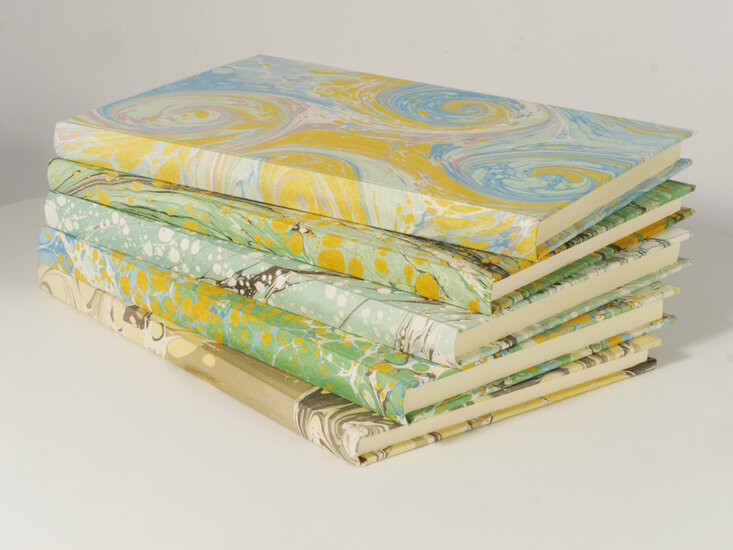 Luxe notitieboek gemarmerde omslag - gelinieerd - 12x17 cm - design C20 