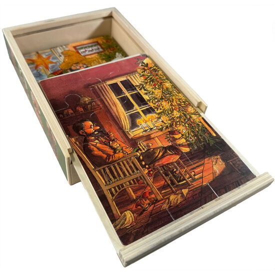 houten puzzels Pettson &amp; Findus vieren kerst - 3287